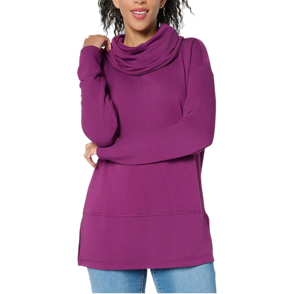 Brandis Women's Acquitted Knit Seamed Tunic Plum Perfect - Regular